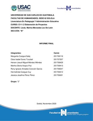 Informe Final Proyecto, Grupo 2