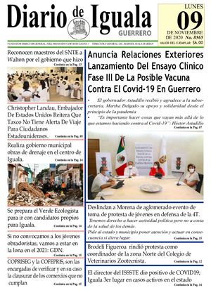 Lunes 09 De Noviembre De 2020 Diario De Iguala