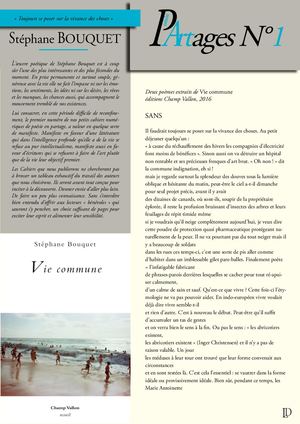 Partages N° 1 Stéphane Bouquet