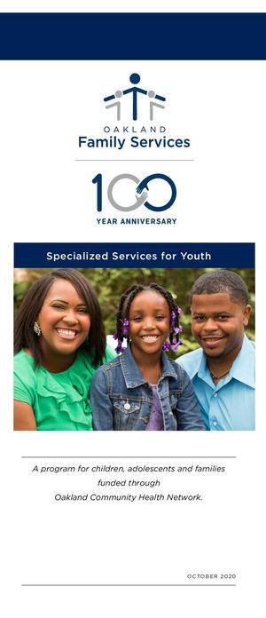 Oakland Family Services Specialized Services For Youth Brochure