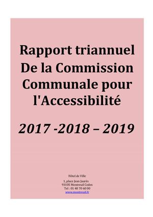 Rapport commission communale pour l'accessibilité 2017-2019