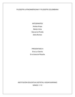 11 Filosofía Latinoamericana Y Filosofía Colombiana