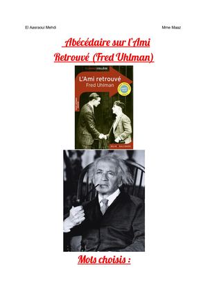 Abécédaire sur l'Ami Retrouvé de Fred Uhlman