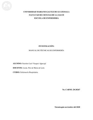 Tecnicas De Enfermeria Pdf