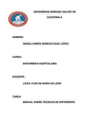 Tecnicas De Enfermeria Pdf Angela Puac