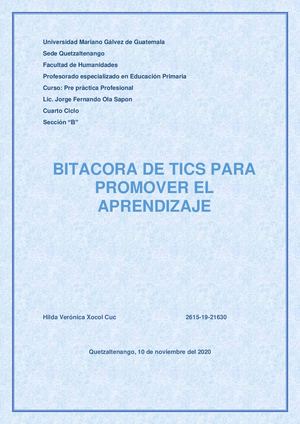 Bitácora De Tics para promover el aprendizaje