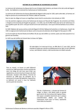 Histoire De Vacheresses Les Basses