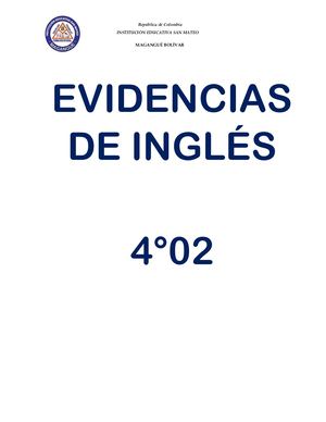 Evidencias De Inglés 4°pandemia 2020