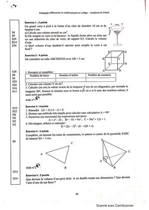 Différenciation 4 Maths