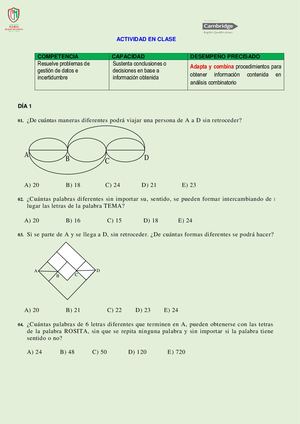 Actividades Análisis Combinatorio
