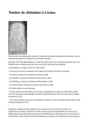 Tombes Des Châtelains De Lissieu