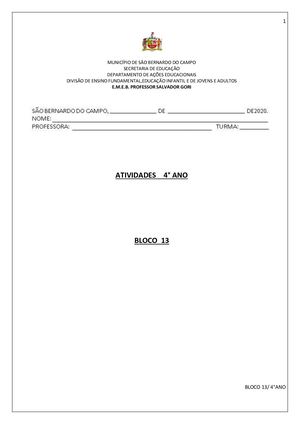 4ºs Anos Bloco 13 Ok