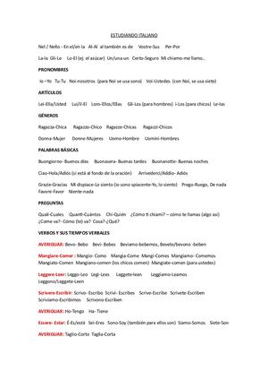 Estudiando Italiano