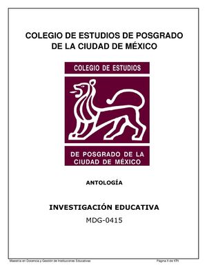 Antología Investigación Educativa