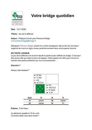 178. Exercice Parcours Bridge 12 11 2020