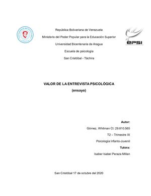 Importancia De La Entrevista  Ensayo