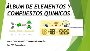 Marlon Contreras 1ro D Quimica Album Elementos Y Compuestos Quimicos 1