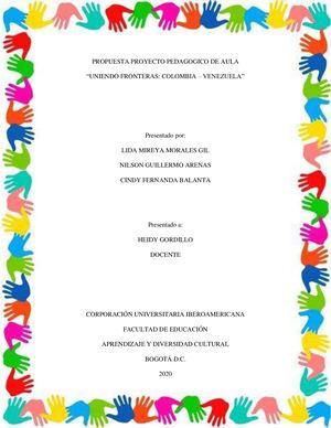 Propuesta Proyecto Pedagógico De Aula (Aprendizajes Y Diversidad Cultural)