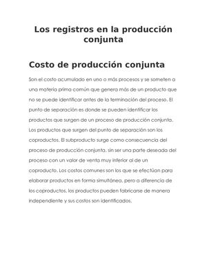 Los Registros En La Producción Conjunta
