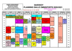Planning Salle Omnisports 2020-2021