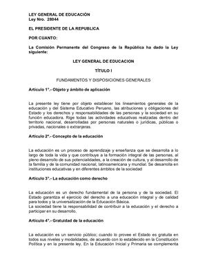 Ley general de Educacion