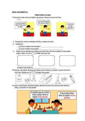 Ficha De Trabajo Para Matemática