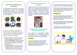 Triptico Sociología De La Comunicación