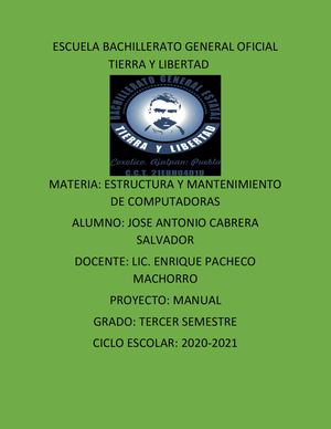 Manual Sobre El Mantenimiento Preventivo Del CPU