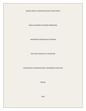Manual Para La Creación De Spots Publicitarios