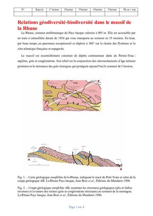 Massif de la Rhune : géodiversité-biodiversité