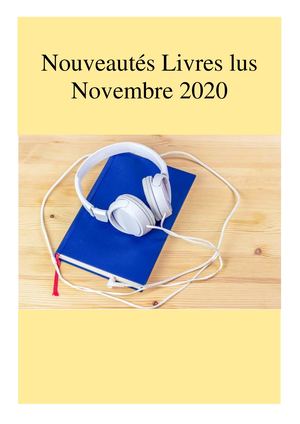 Nouveautés Livres Lus Novembre 2020