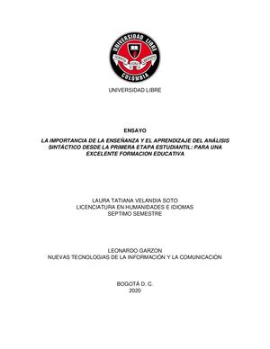 Ensayo Analisis Sintactico