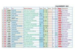 Calendrier Running 2021