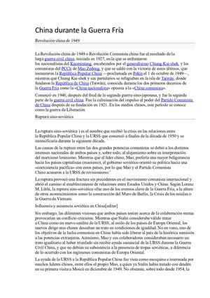 China durante la guerra fria