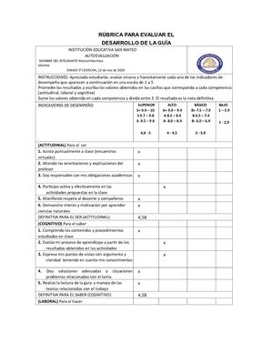 Rúbrica Para Autoevaluación