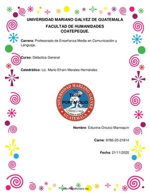 Portafolio De Didactica General