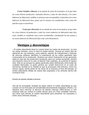 Costeo Variable O Directo