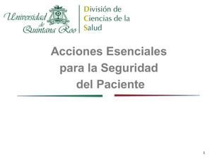 Acciones esenciales para la Seguridad del paciente