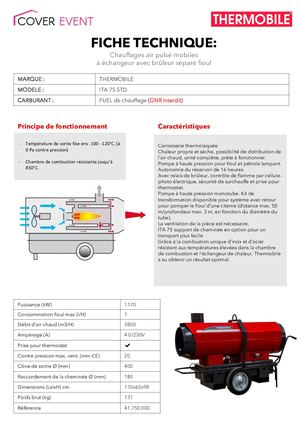 Fiche Technique Chauffage Ita 75