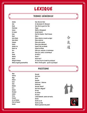 Lexique D Aïkido