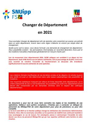 Changer De Departement 2021
