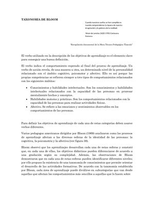 Clasificacion De Los Objetivos Según El Dominio Psicologico