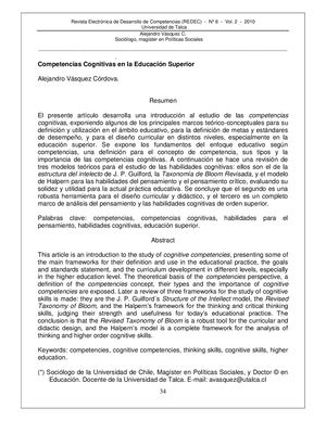 Competencias Cognitivas En La Educación Superioir Alejandro V Córdova (1)