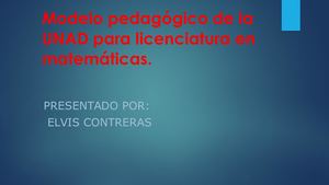 Modelo Pedagógico Para Licenciatura En Matemáticas