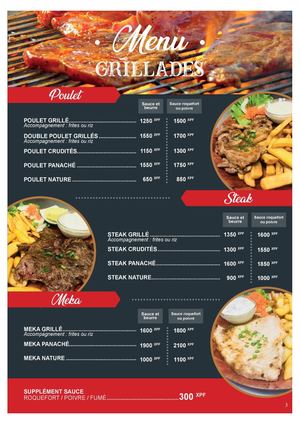 Menu Muchi Muchi Tahiti