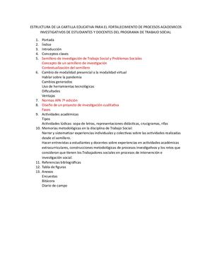 Estructura De Cartilla