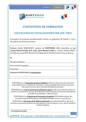 Convention De Formation Asip Pfso Mars Et Juin 2021