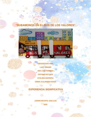 Subamonos En El Bus De Los Valores Para Presentar