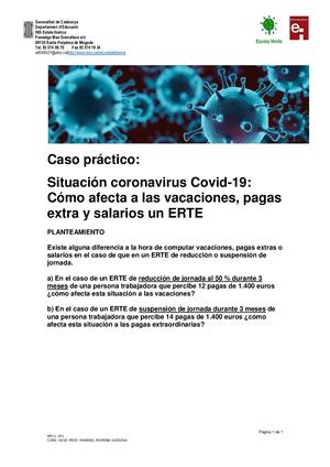 Supòsit Pràctic Covid 19 Vacances I Pagues V Alumnes