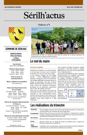 Bulletin municipal Trimestriel Juillet-Août-Septembre 2020
